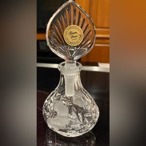 Princess House Crystal Heritage Etched Perfume Bottle & Stopper